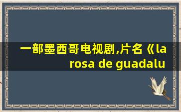 一部墨西哥电视剧,片名《la rosa de guadalup》